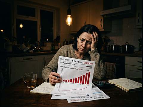 Lady with Electric BIll